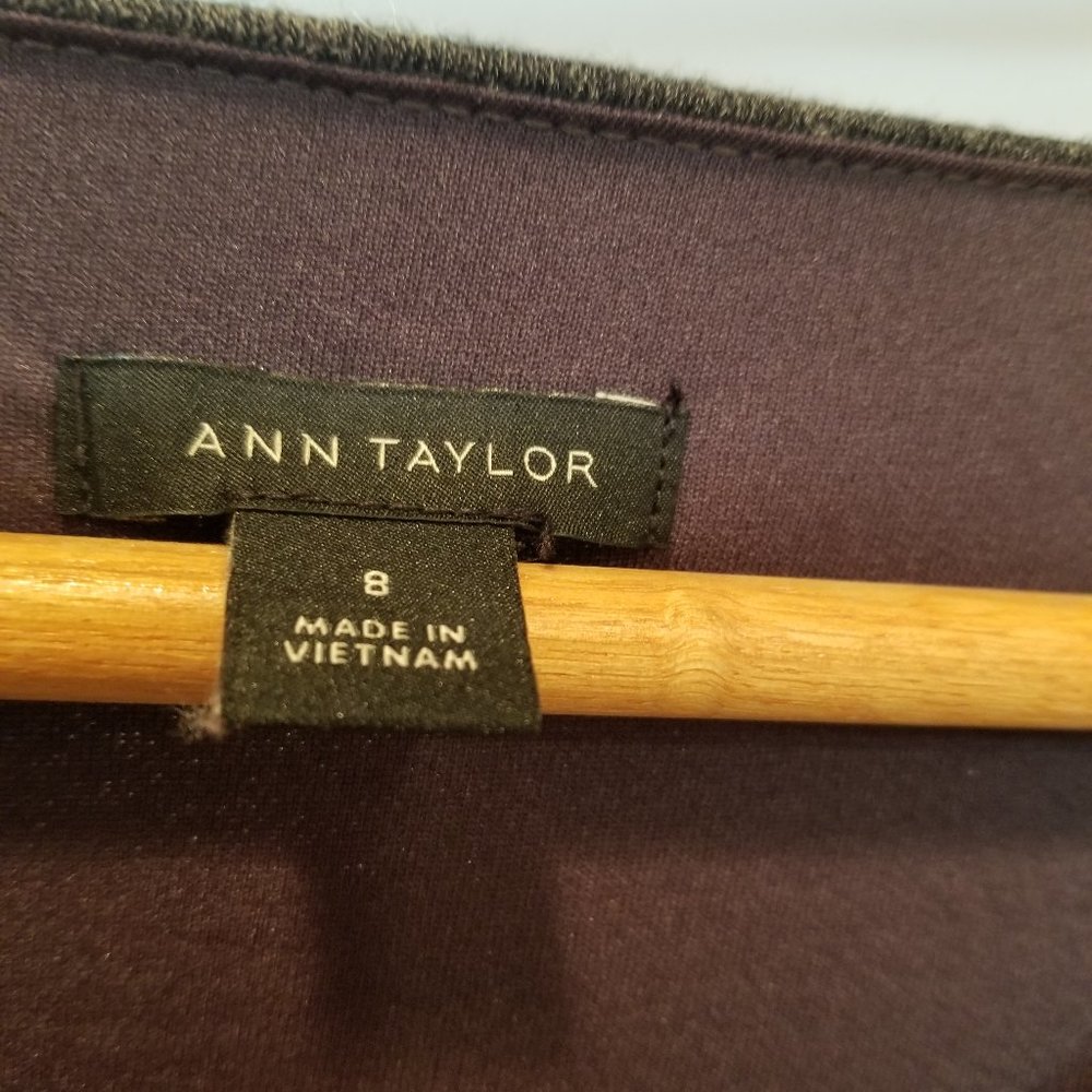 Ann Taylor Black and Grey Polka Dot Blouson Dress